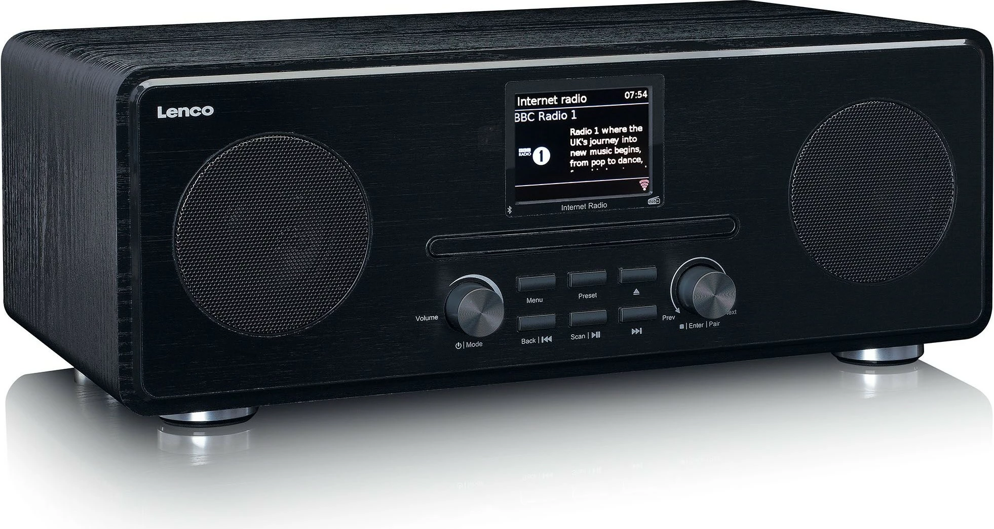 Radio interneti Lenco DIR-260BK, DAB+, Bluetooth, CD, 2x altoparlantë, e zezë