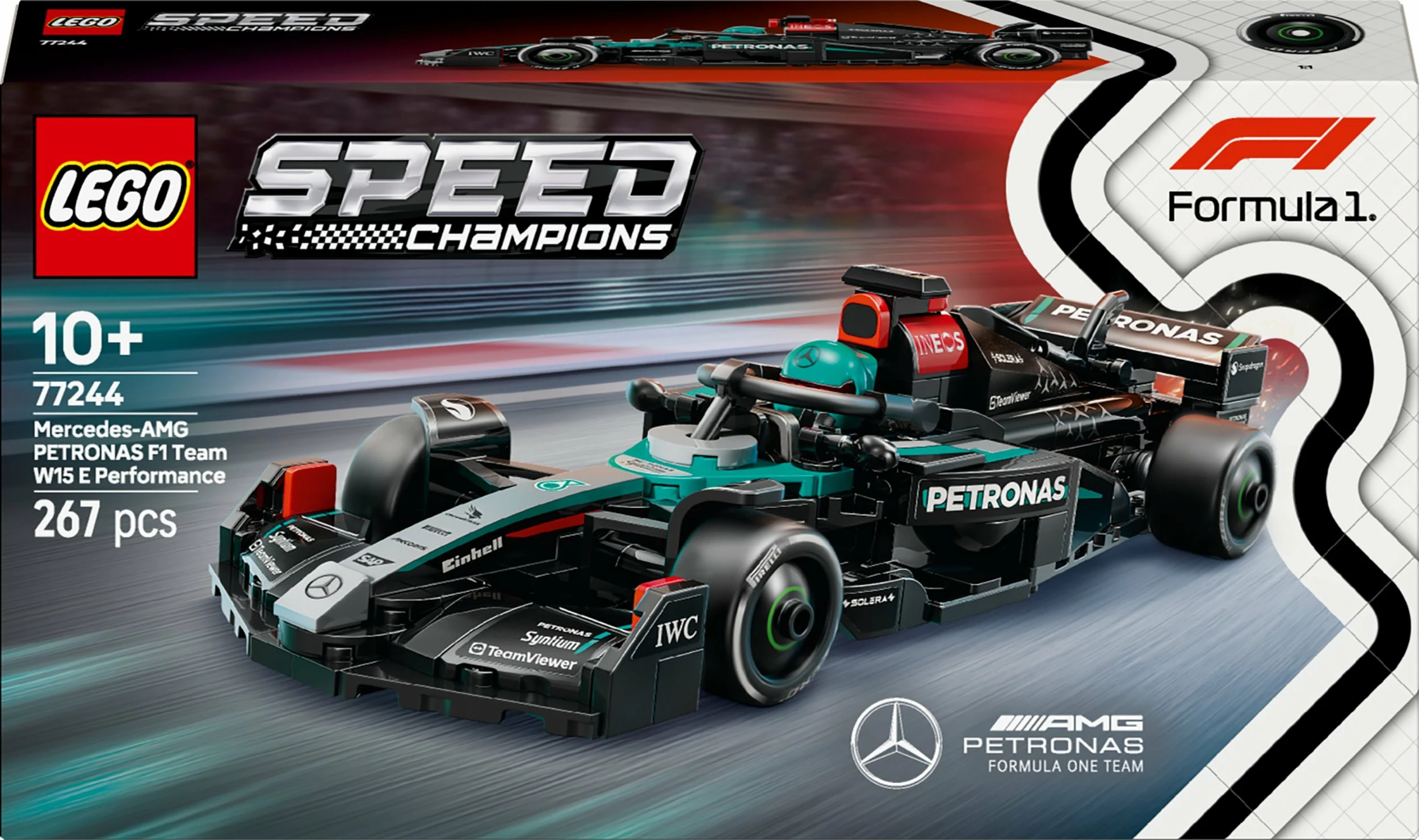 Set ndërtimi LEGO Speed Champions 77244 F1 Mercedes-AMG W15, 267 pjesë, 1 minifigurë shoferi