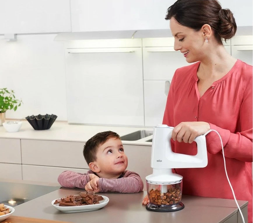 Mikser dore Braun HM 3135 WH, 500W, 5 shpejtësi, 0.6L, 0.5L, gri/bardhë