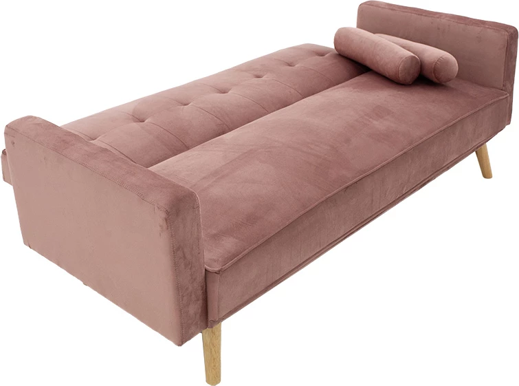 Divan 3-vendësh, shtrat, kadife, ngjyrë mollë e kalbur, 190x80x84cm