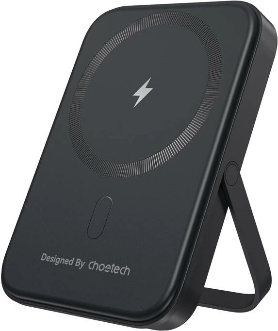 Powerbank Choetech B742, 5000mAh, 20W PD, magnetik me mbajtëse, i zi