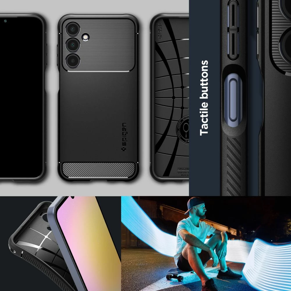 Mbështjellës Spigen Rugged Armor për Samsung Galaxy A25/A25 5G, Matte Black