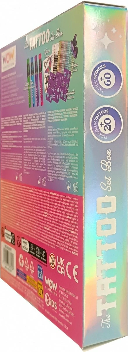 Set tatuazhe të përkohshme për fëmijë Kids Euroswan Wow Generation, shumëngjyrësh