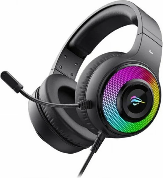 Kufje gaming HAVIT Gamenote HV-H2042D, RGB LED, 50mm, me mikrofon, 2x 3.5mm + USB, të zeza