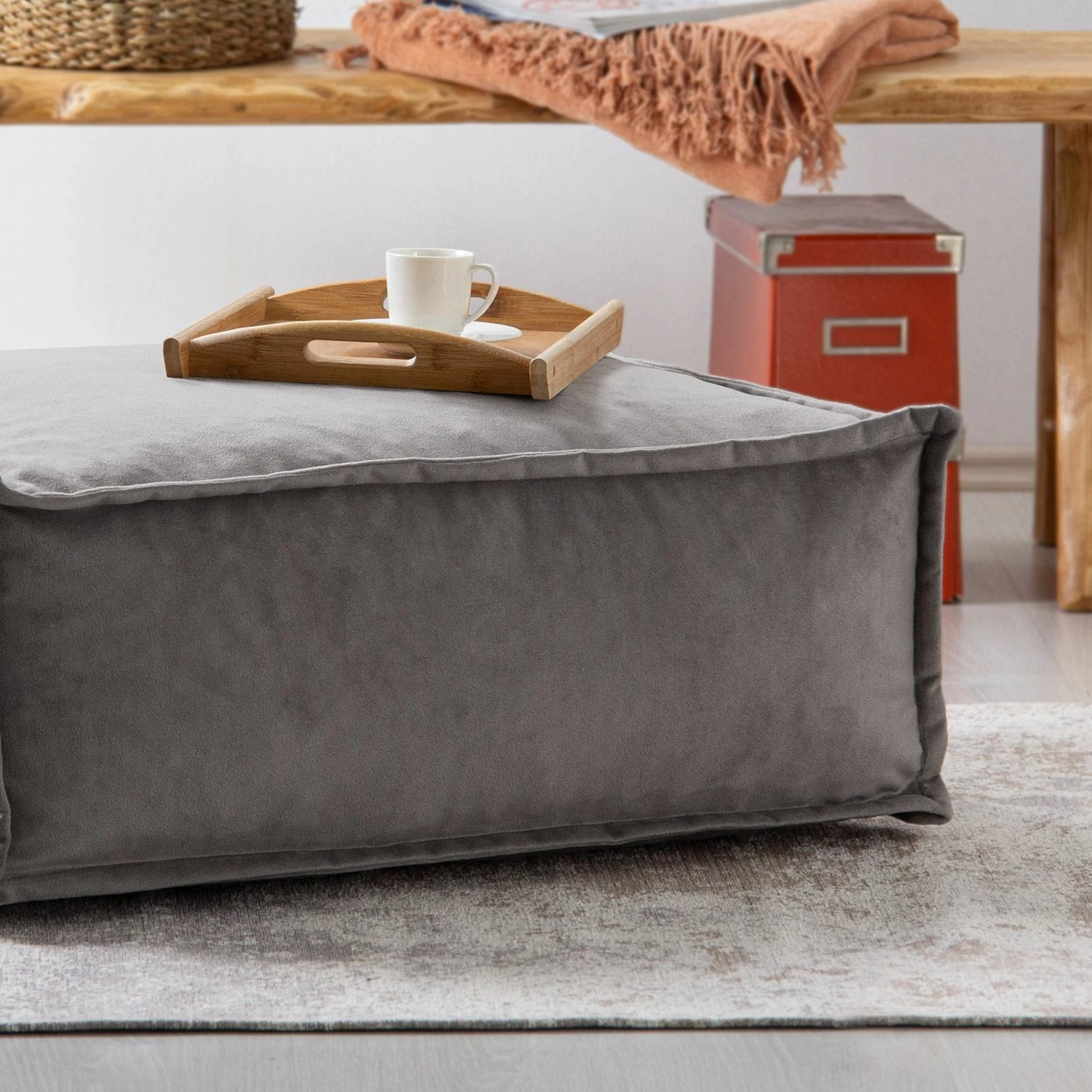 Karrige një vend me pouffe, ngjyrë gri e çelët, Atelier del Sofa, Notre Set