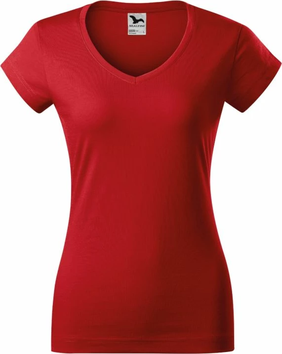 Maicë me qafë në formë V për Femra Malfini, e kuqe