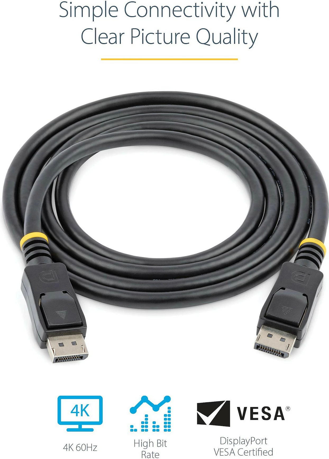 Kabllo DisplayPort StarTech DISPL3M, DP 1.2, 3m, 4K@60Hz, DP-DP, e zezë