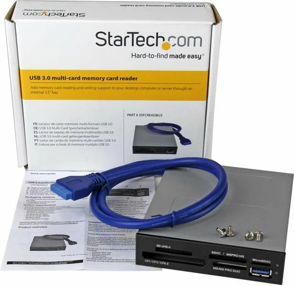 Lexues i brendshëm kartelash memorie StarTech 35FCREADBU3 USB 3.0, CF/SD/microSD/MS/MMC/miniSD, i zi