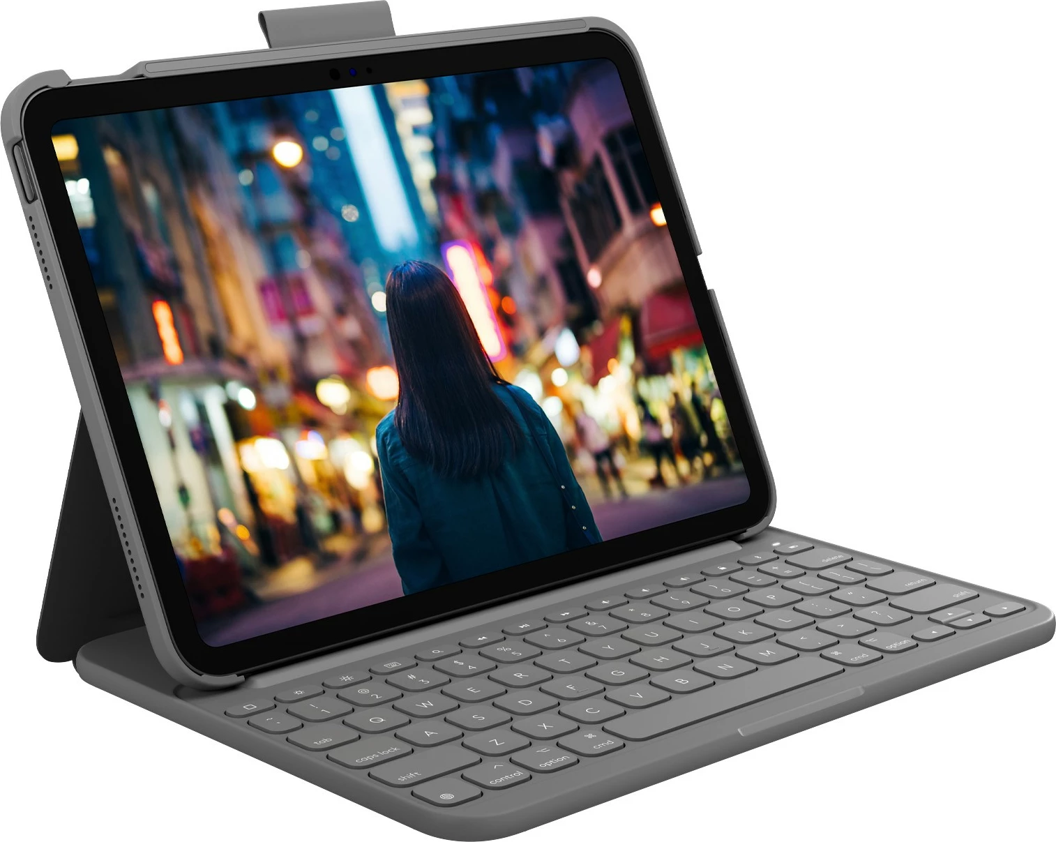 Tastierë wireless Logitech për iPad (10th gen), QWERTZ, Swiss, Bluetooth, Oxford Grey