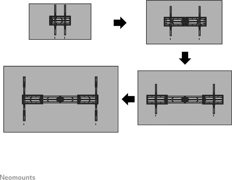 Mbajtëse muri Newstar WL30S-950BL19, për TV 55-110", rregullim lartësie, e zezë