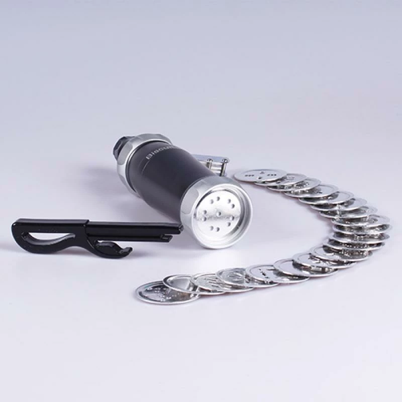 Shtypëse biskotash Marcato Biscuit Machine Design BI-DES-POWD-GRI (BIDESPOWDGRI), manuale, me disqe forme të ndërrueshme, gri pluhur