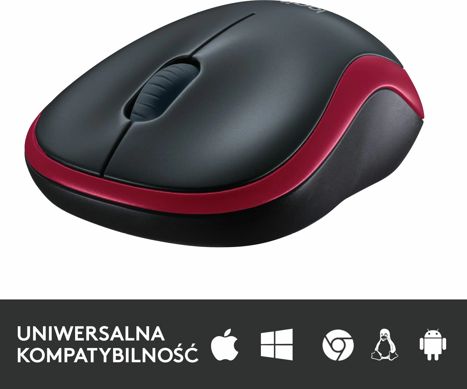 Maus Logitech M185 (910-002240) Wireless USB 1000 DPI, zi/kuqe