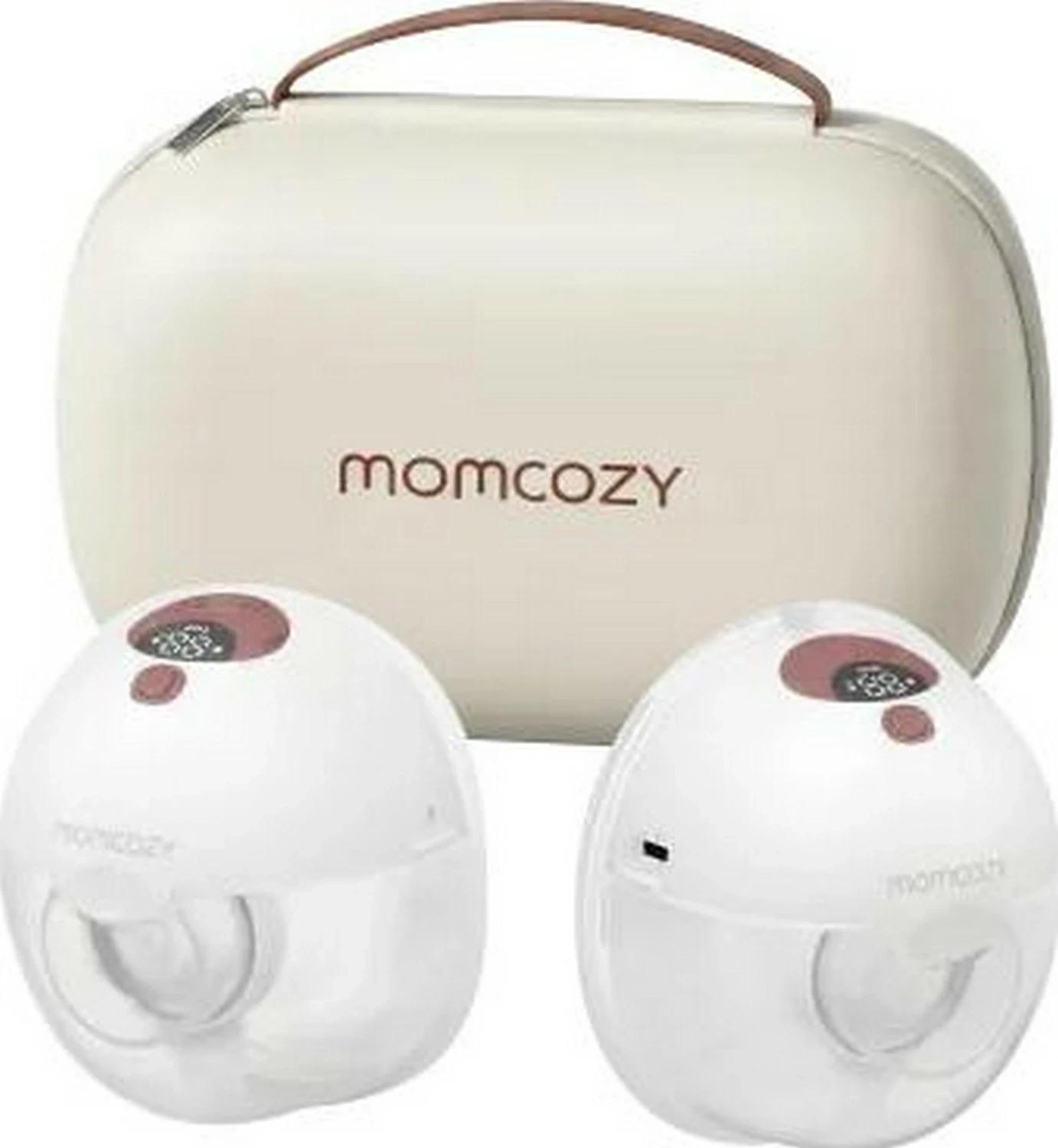 Pompë gjiri elektrike e dyfishtë Momcozy M5, pa kabllo, 8 nivele thithjeje, e kuqe