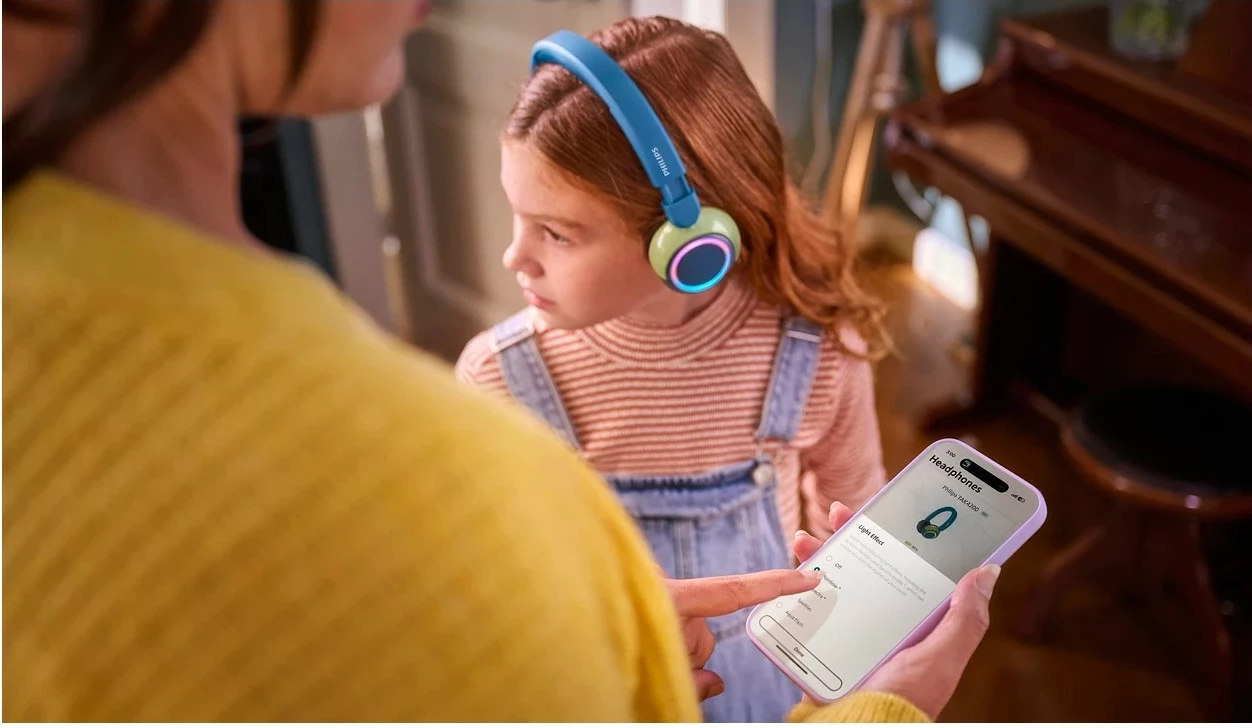 Kufje wireless për fëmijë, Philips TAK4200CT/00, Bluetooth, deri 45 orë bateri, mikrofon, LED, shumëngjyrëshe