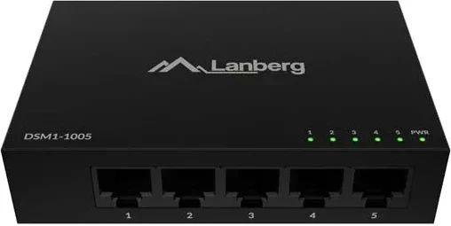Switch LANBERG Lanberg switch 5 porte 1Gb/s, i pa-menaxhueshëm, 12V, kasë metalike