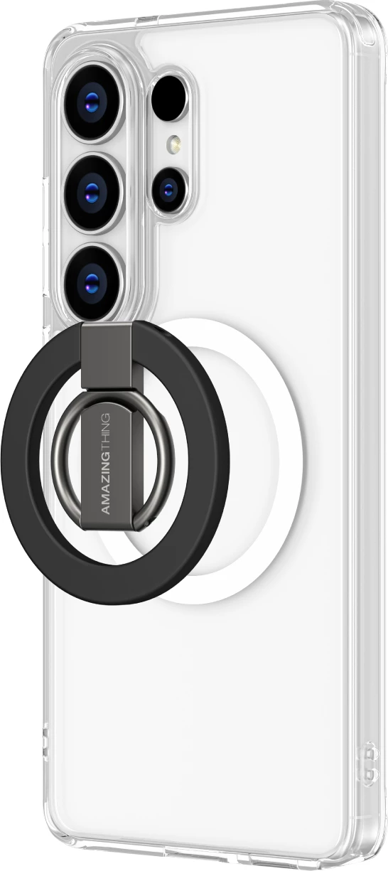 Mbështjellës, AmazingThing, Minimal Ring Set për Samsung Galaxy S26 Ultra, MagSafe, mbrojtje rënie 2.5 m, CameraGuard, rezistent ndaj zverdhjes, transparent