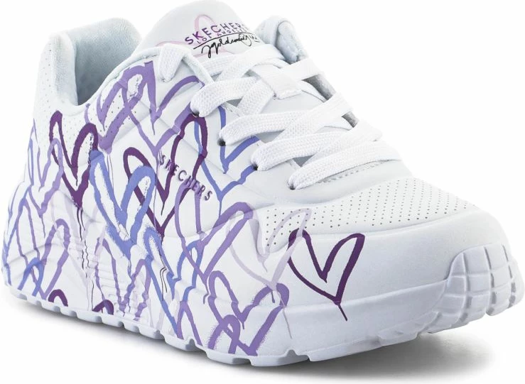 Atlete për fëmijë Skechers, të bardha dhe vjollcë