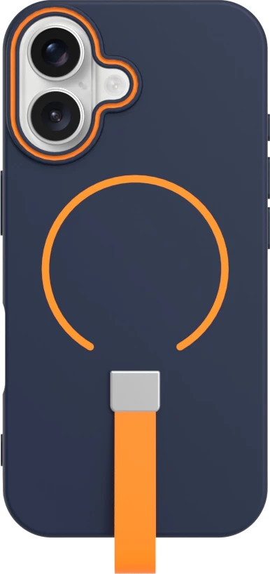 Mbështjellës Phone Case silikoni i lëngshëm ONASI 24177 për Samsung Galaxy S25 Ultra, MagSafe, me rrip, blu-portokalli