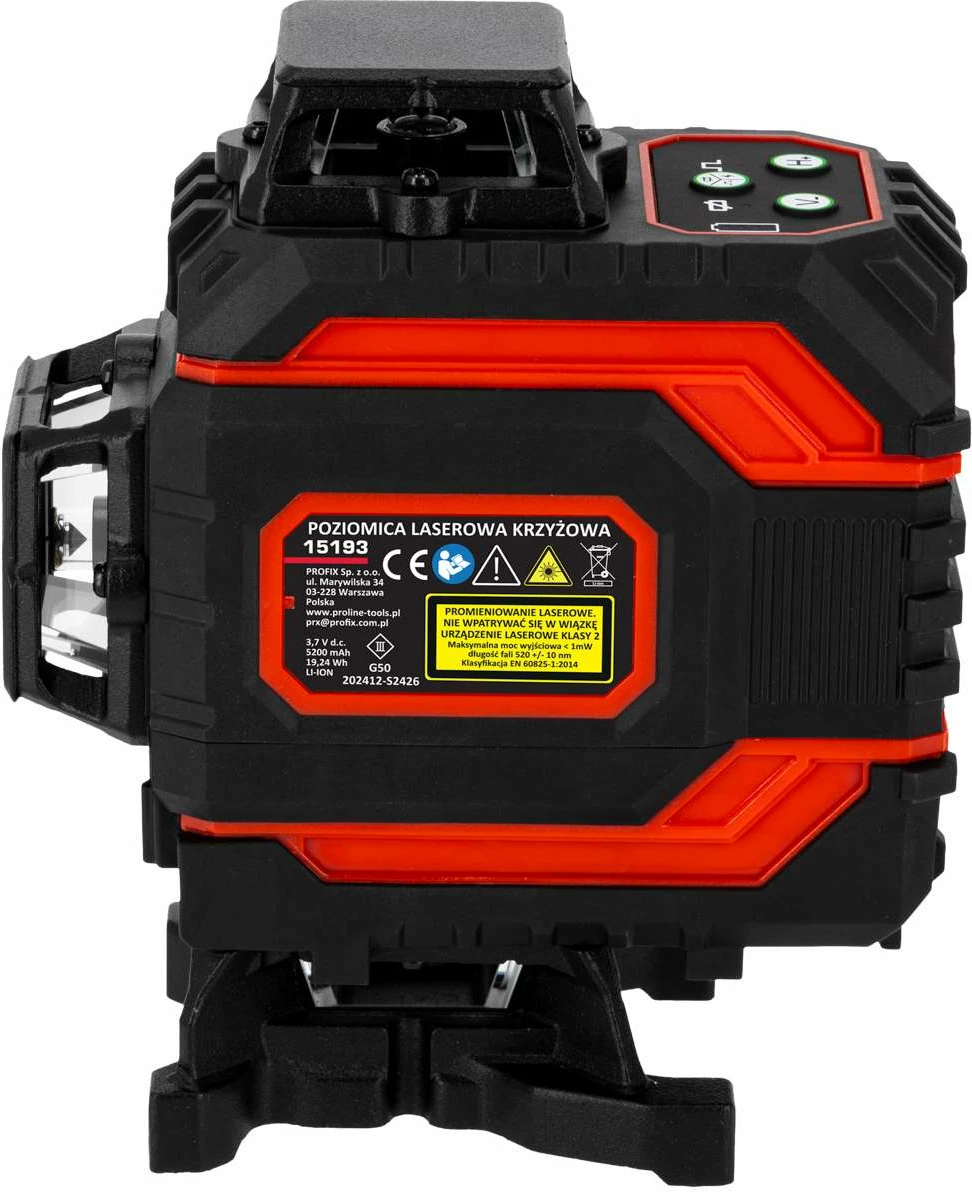 Nivel lazer PROLINE 15193 4 rreze jeshile 360° 25 m, set me aksesorë