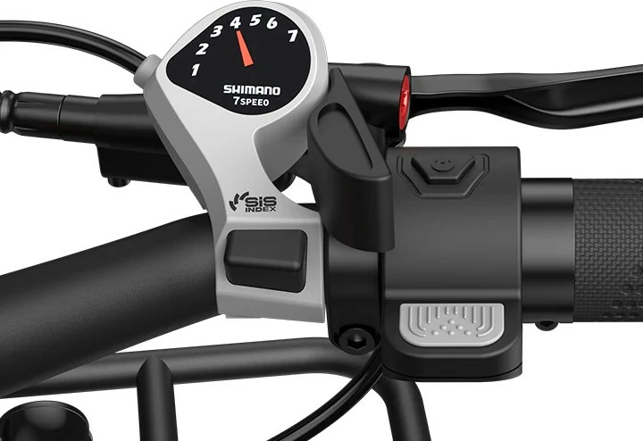 biçikletë elektrike cargo ADO OASIS 260T, 26 inç, rreze deri 180 km, Shimano 7 shpejtësi, 55 Nm, gri, set me 2 bateri