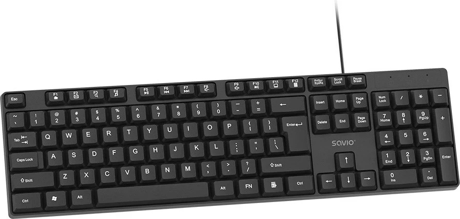 Tastierë SAVIO KB-01, full-size, USB, QWERTY, e zezë