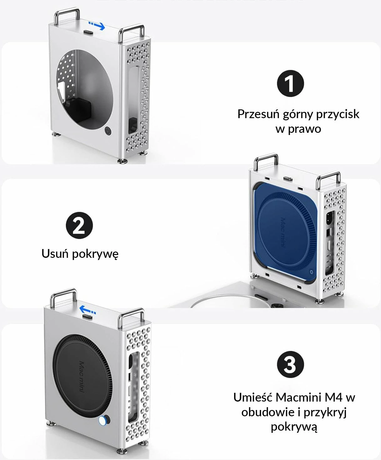 Kasë Orico MS10-SV-EP për Mac Mini M4, alumin, argjendtë