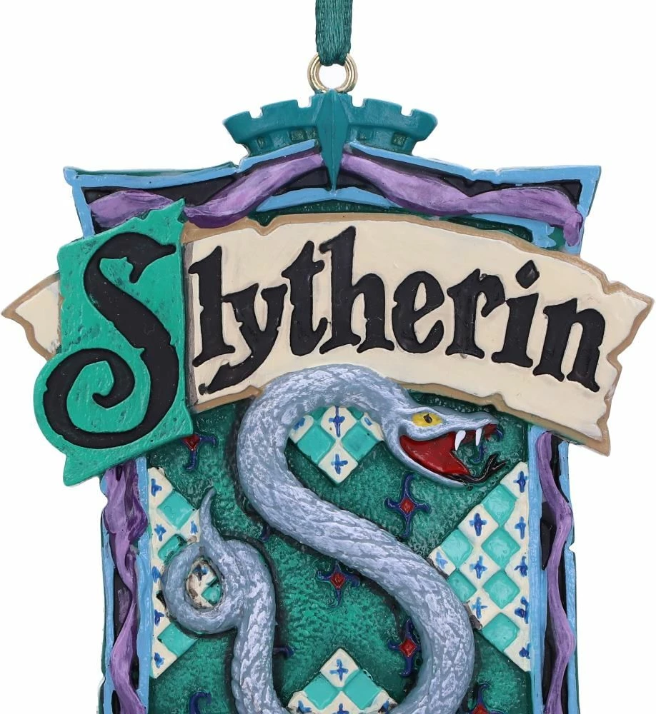Ornament varës NEMESIS NOW Harry Potter Slytherin Crest, resin, i pikturuar me dorë, jeshile