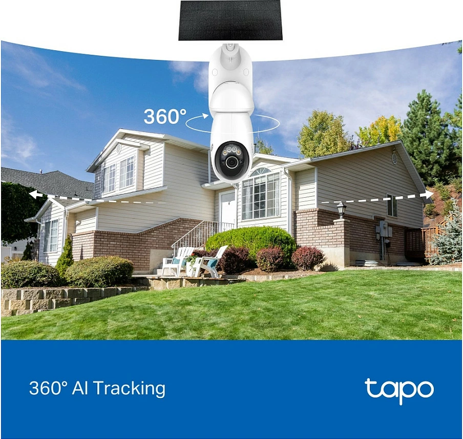 Kamerë sigurie TP-Link Tapo 4K 8MP Pan/Tilt, bateri 10000mAh, panel solar, IP65, e bardhë