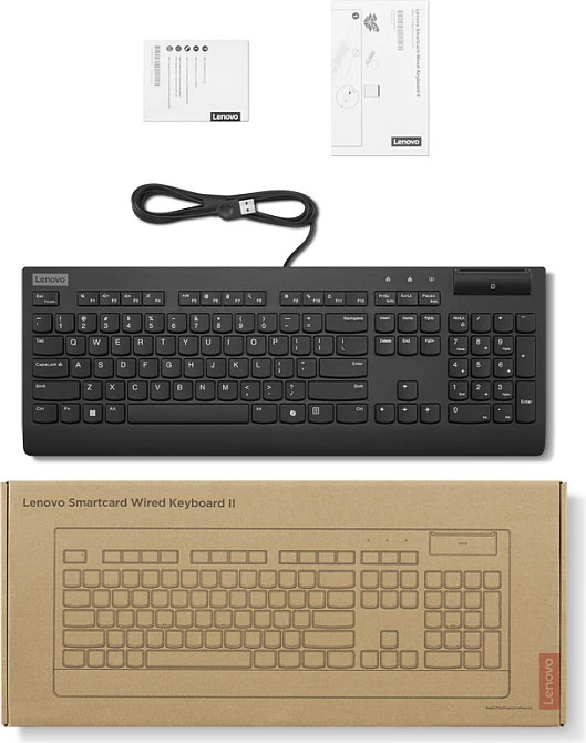 Tastierë Lenovo Smartcard Wired Keyboard II, USB, gjermanisht, me lexues Smart Card, e zezë