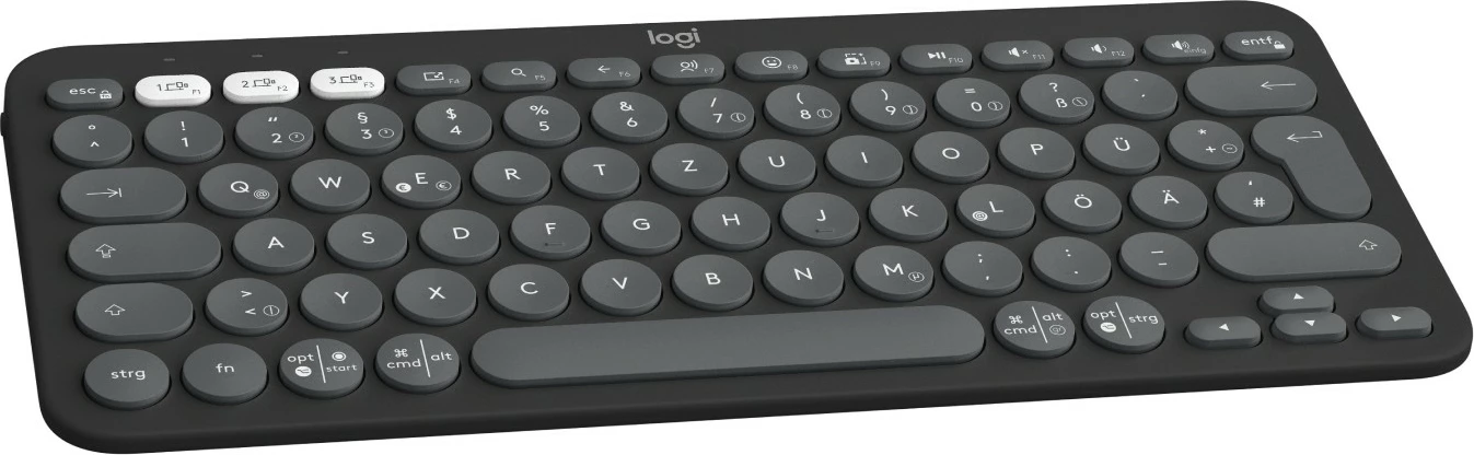 Tastierë Logitech Pebble Keys 2 K380s, mini, wireless, RF + Bluetooth, QWERTZ, grafit