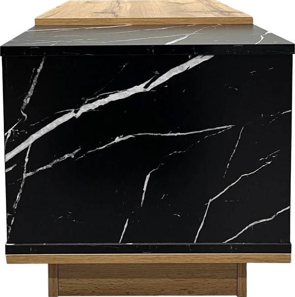 Tavolinë kafeje Fetix, ngjyrë mermeri të zi-sonoma, 90x45x45cm