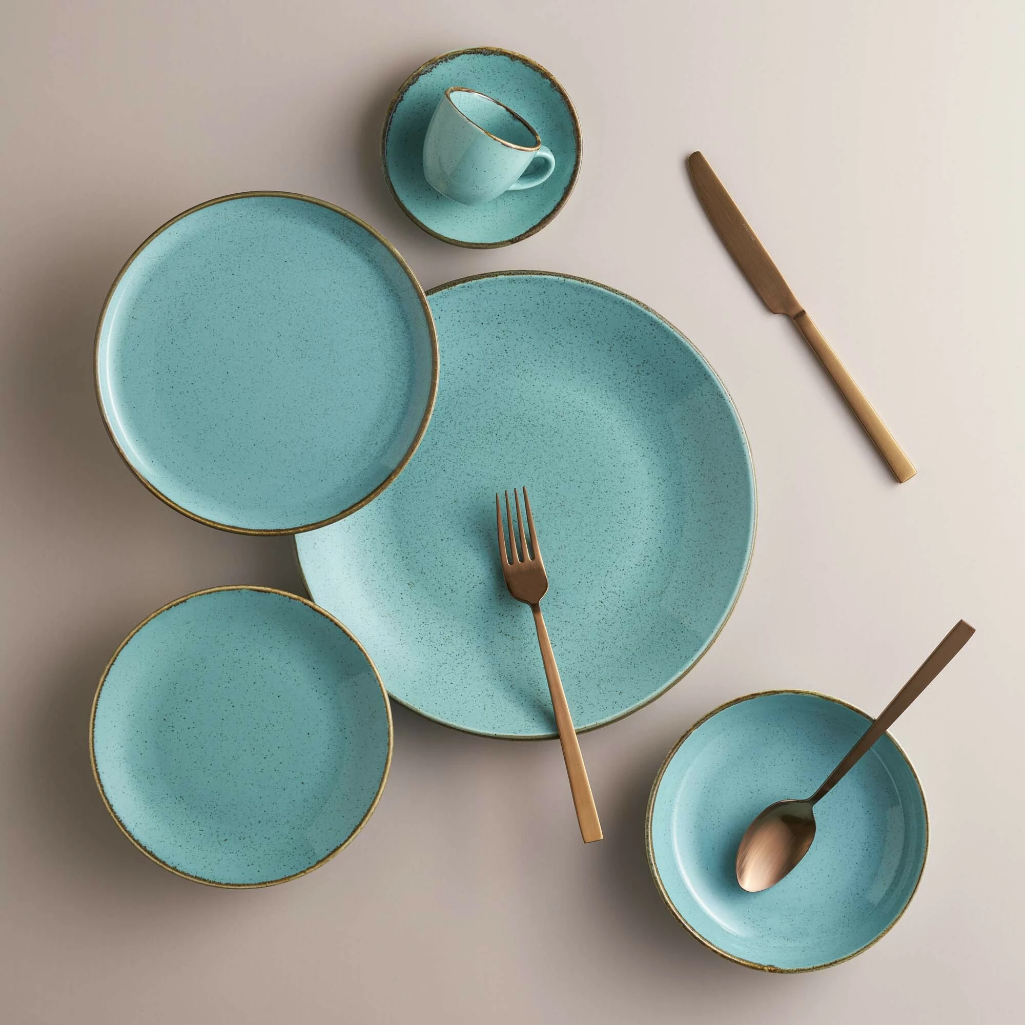 Tas i cekët Porland Seasons Laguna Ø170 mm 415 ml, blu e çeltë, set 6 copë