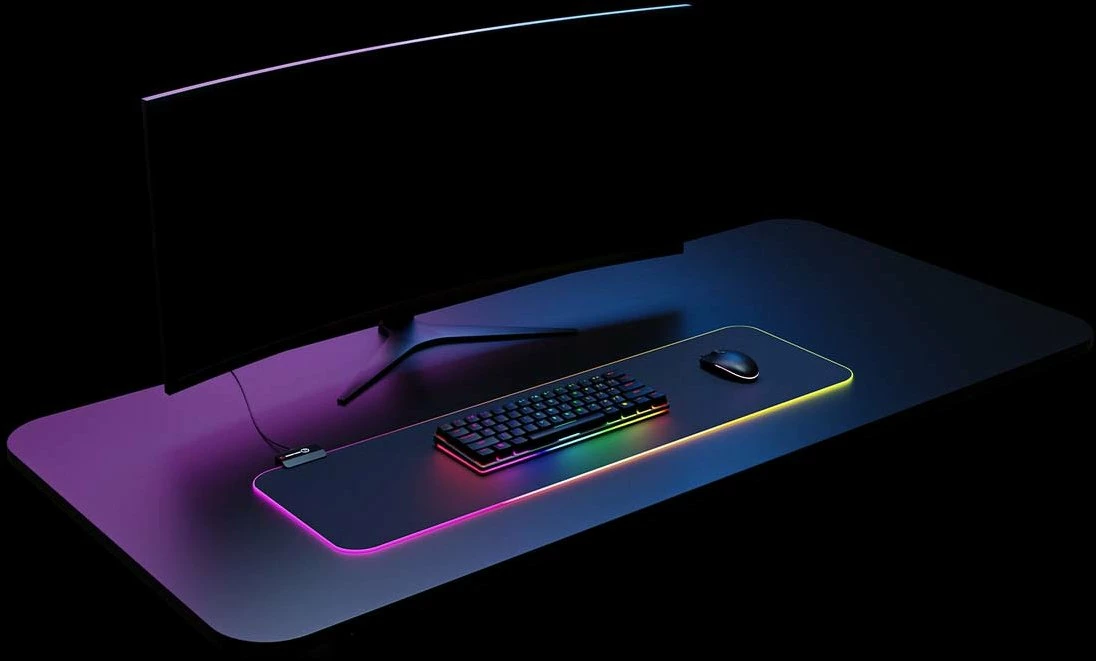 Mauspad gaming Rampage MP-24 RGB 30x80cm RGB 3mm e zezë