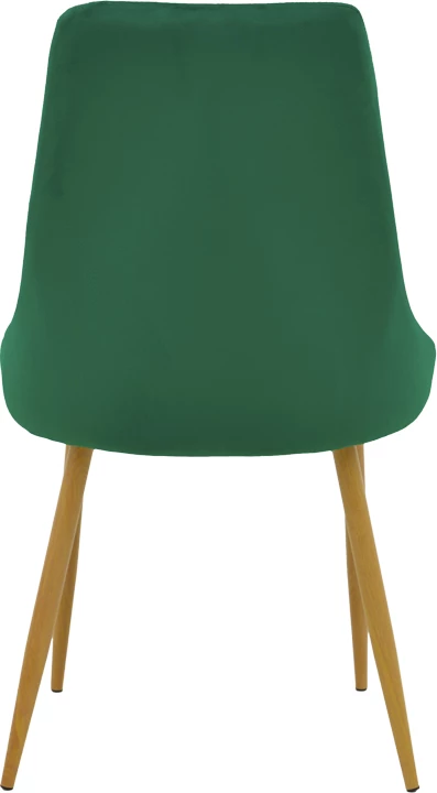 Set 2 karriga Azori, kadife e gjelbër, këmbë metalike natyrale, 49x55x85cm