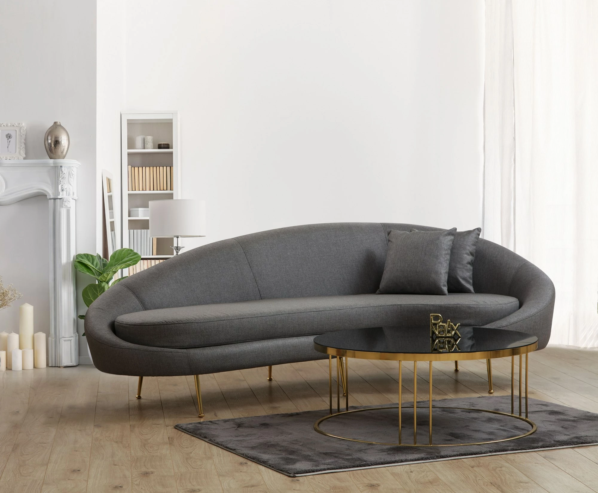 Divan treshe, ngjyrë gri e errët, Atelier del Sofa, Eses