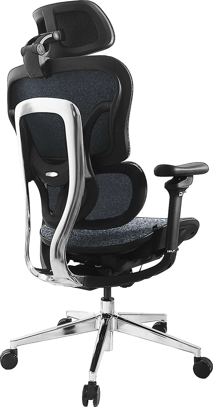 Karrige zyre ergonomike EQUIP Lite, me mbështetëse koke dhe krahësh 3D, 150 kg, blu/zezë