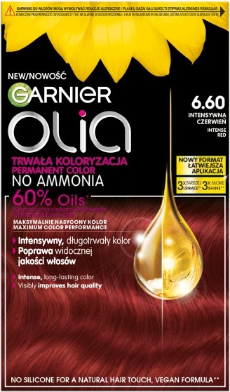 Ngjyrë për flokë për femra Garnier Olia 6.60 e kuqe intensive, 1 copë