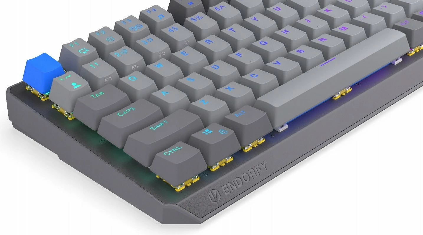 Klaviaturë mekanike wireless Endorfy Thock V2 75% Wireless, ENDORFY Yellow by Gateron, RGB, US ANSI, hot-swap, gri