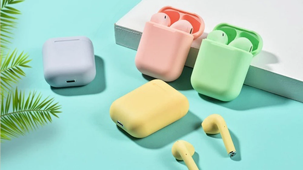 Kufje Moye Aurras True Wireless, Bluetooth 5.0, stereo, 2-3 orë bateri, 10 m rreze, të verdha, set me kuti karikimi
