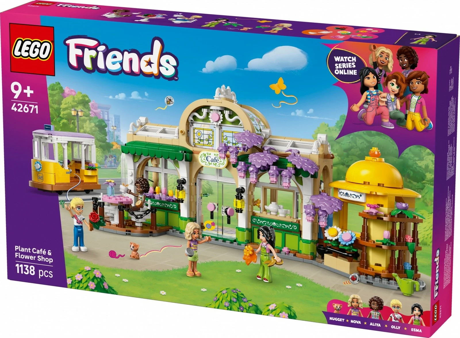 Set ndërtimi LEGO Friends 42671 Green Café and Flower Shop, 1138 pjesë