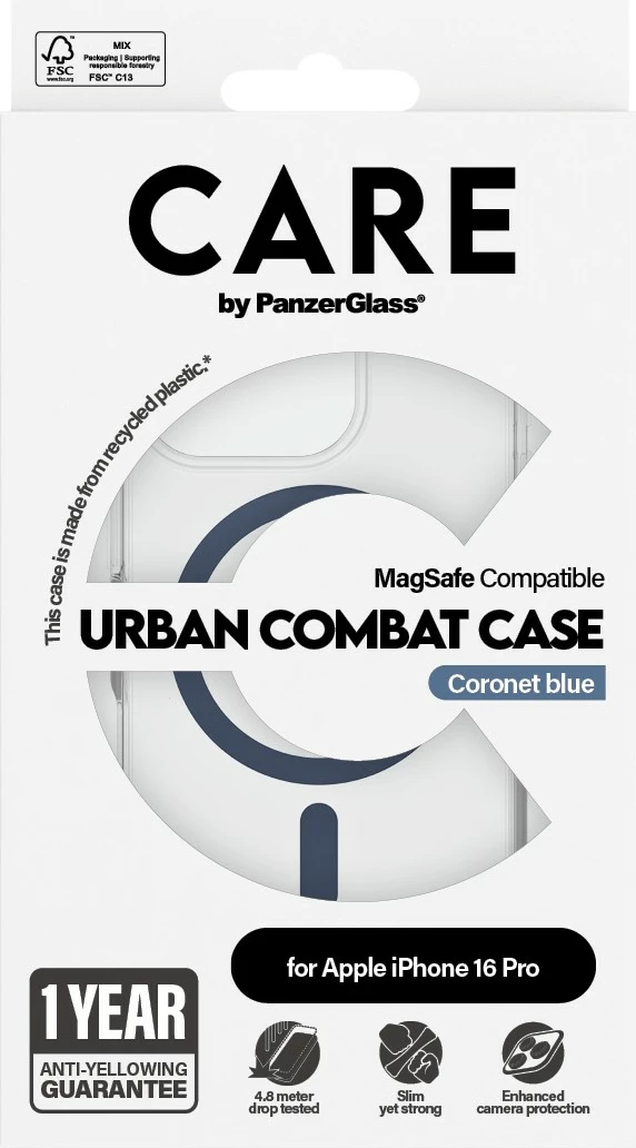 Mbështjellës PanzerGlass CARE Case Flagship MagSAFE për iPhone 16 Pro, transparent