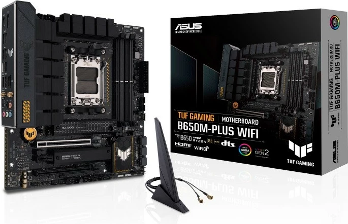 Pllakë amë, Asus, TUF GAMING B650M-PLUS WIFI, AM5, 4x DDR5, mATX, HDMI, Wi‑Fi