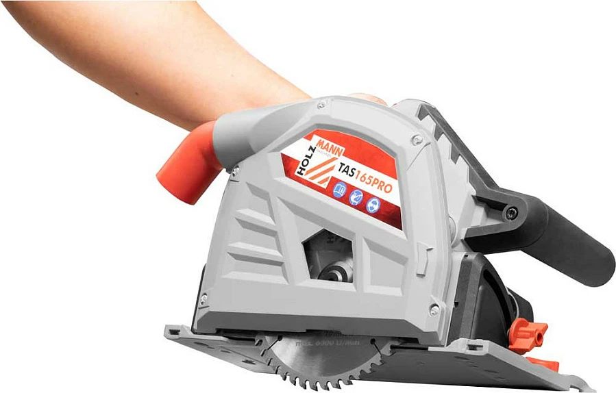 Sharrë rrethore Holzmann TAS165PRO, 1400W, disk 165mm, prerje 54mm, me valixhe, e zezë/gri/kuqe