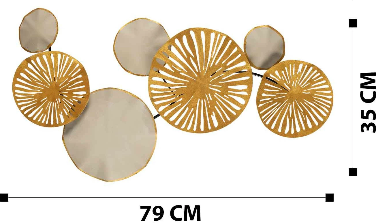 Aksesor dekorativ metalik për mur, Wallity Astrid, CH102-3, shumëngjyrësh, 79x35cm