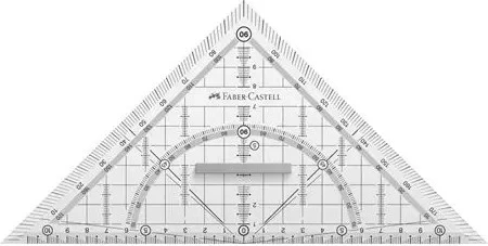 Trekëndësh gjeometrik FABER-CASTELL Grip 22cm, transparent