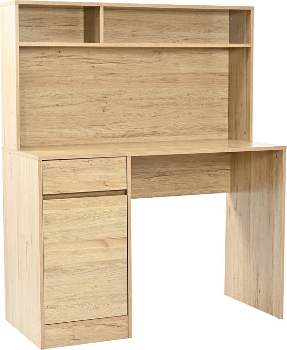 Tavolinë zyre me raft Secreta, ngjyrë lisi, 110x50x135cm