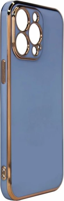 Kapak telefoni Hurtel Fashion Case për iPhone 12 Pro Max, kaltër me kornizë të artë [Ngjyra: Kaltër]