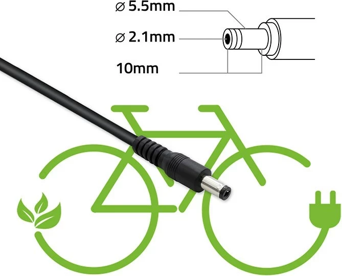 Karikues Qoltec 50760 për bateri e-bike, 36V | 42V | 2A, i zi