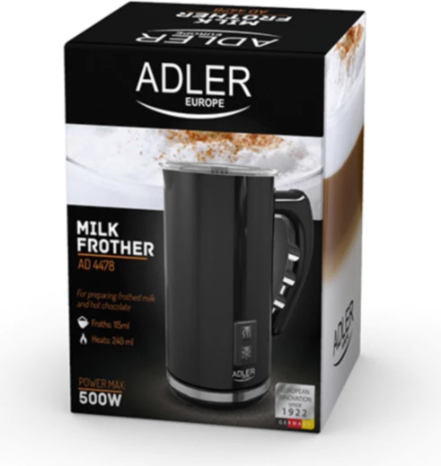 Shkumëzues qumështi Adler AD4478 355 ml 500W, i zi
