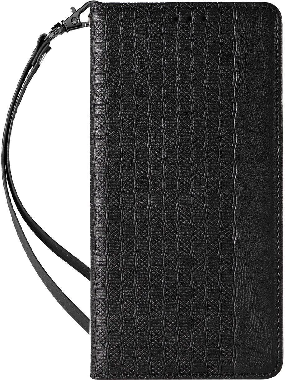 Mbështjellës Hurtel Magnet Strap Case për Samsung Galaxy S23 Ultra, me kapak, portofol, stand, i zi